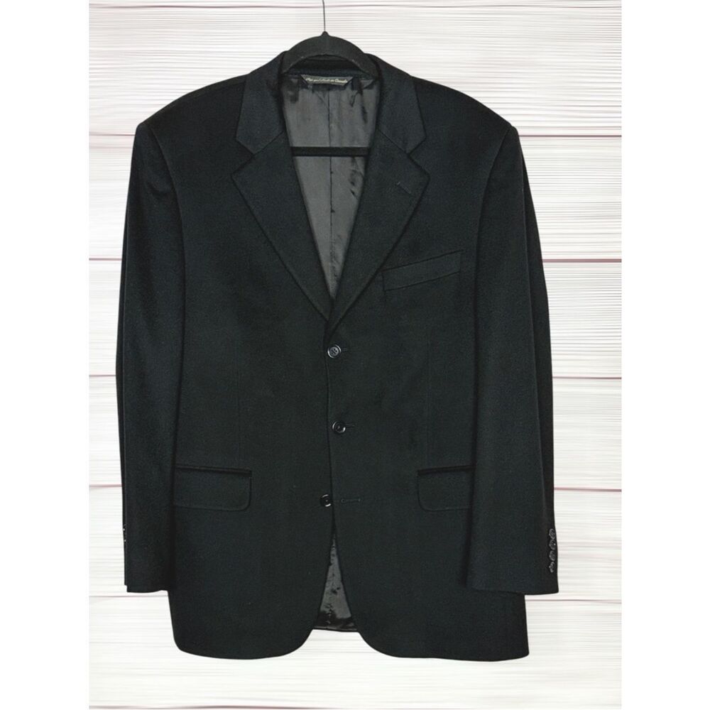 Jack Victor Loro Piana Black Cashmere Sport Coat 3 Button Front 42R Canada
